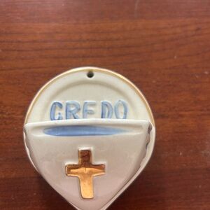 Porcelain Holy Water Font Credo